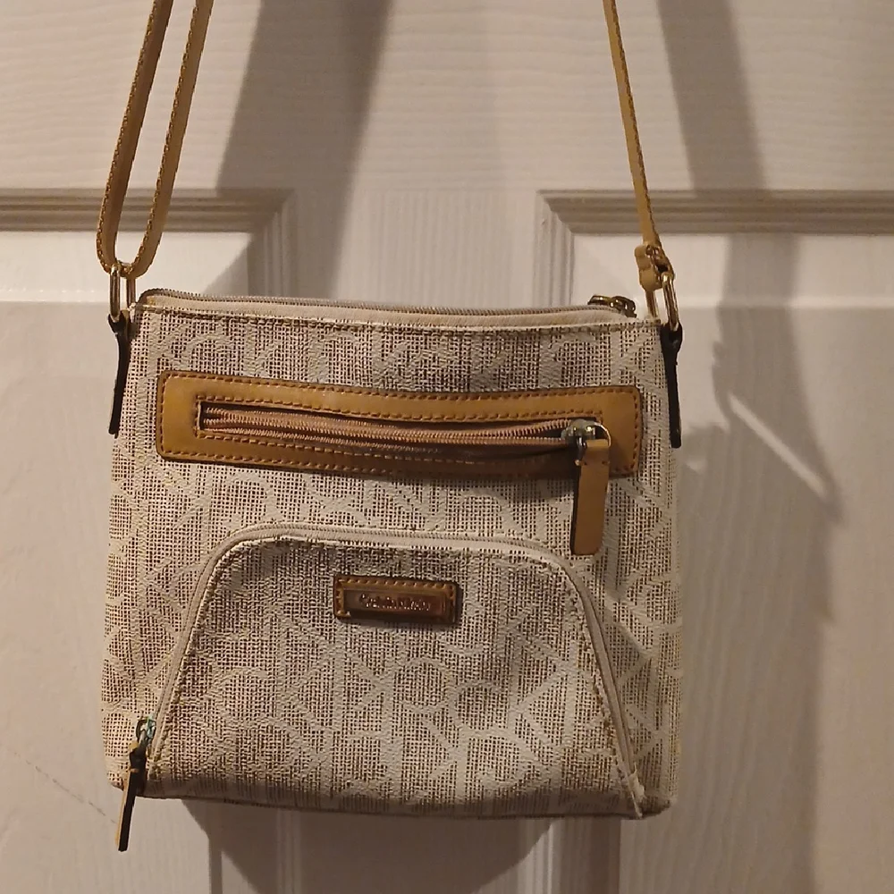 Calvin Klein Cream and Tan Crossbody Bag - Picture 2 of 5